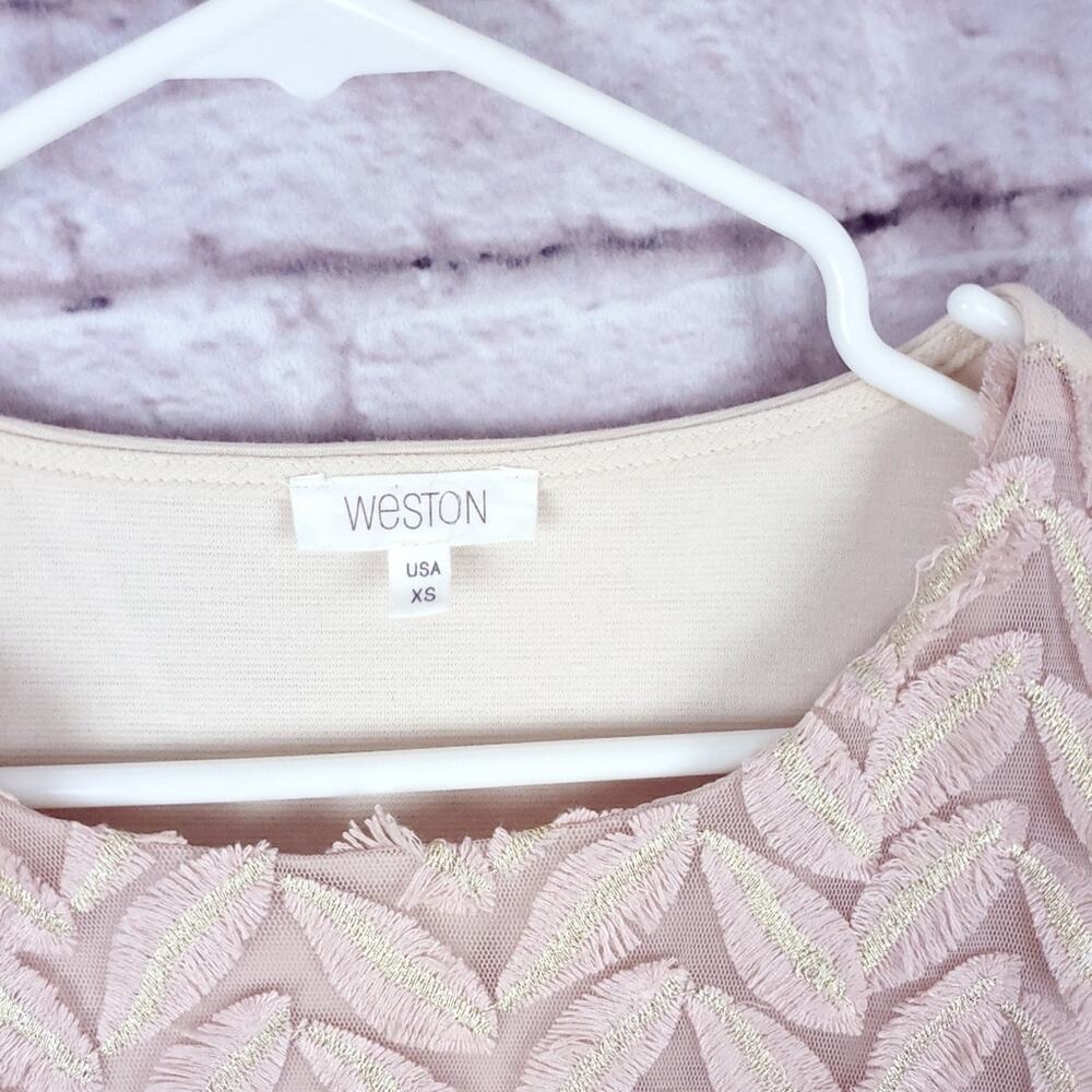 Weston Anthro Plume point top blush pink XS blouse - Picture 8 of 8